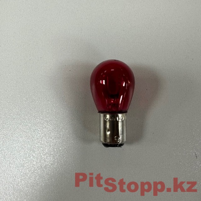 2110. Автолампа с патроном P21 2х спиральная 12V 5W красная Kraft KT700046 (2)