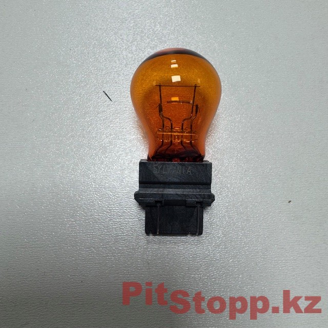 2214. Лампа автомобильная Toyota 12V 27W, 2 спираль, желтая, плоская фишка (1)